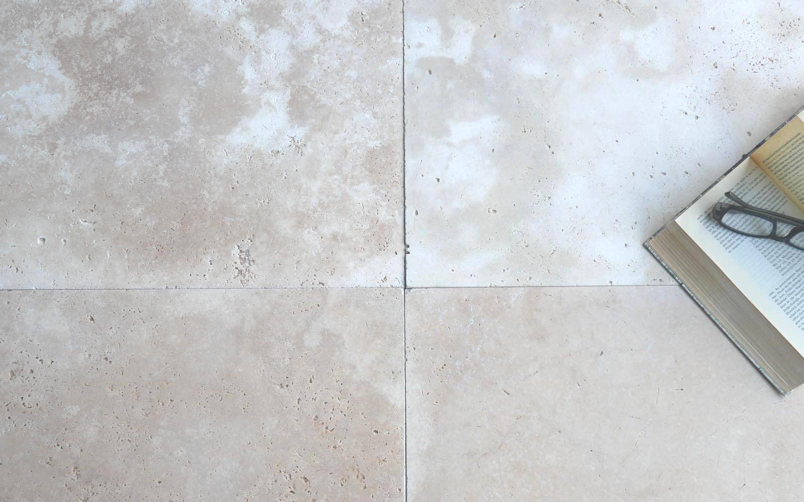 Travertin Fliesen Light beige getrommelt 40 x 60 cm
