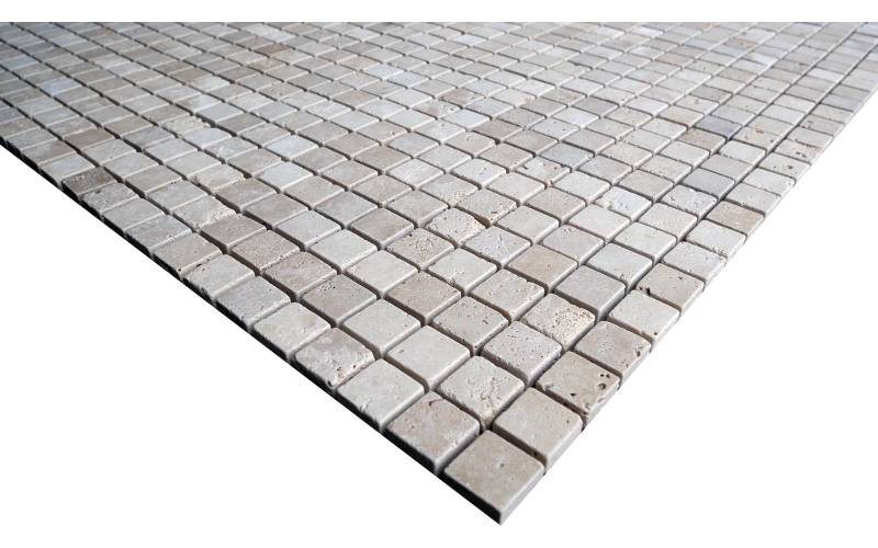 Travertin Fliesen Natursteinmosaik beige getrommelt