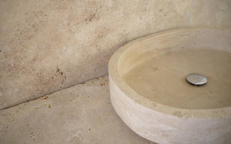 Travertin Naturstein Steinwaschbecken ovale und gro�